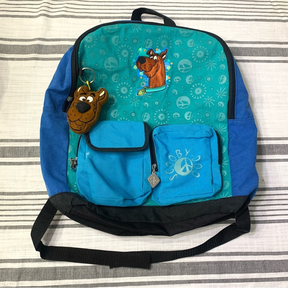 Vintage 1998 Warner Bros Cartoon Network Scooby-Doo Backpack Coin Purse Keychain